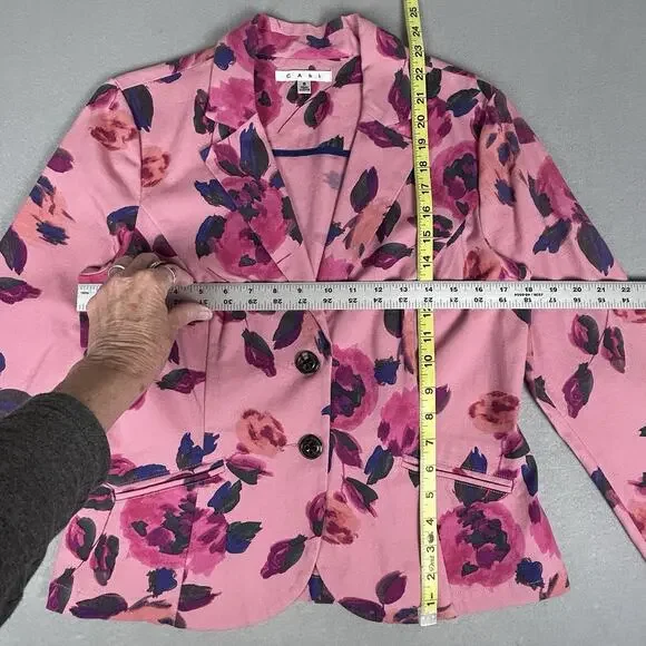 VTG Cabi Pink Floral Two Button Blazer Womens 8 Feminine Cottagecore - Picture 8 of 8